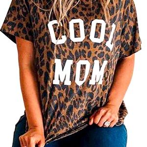 Leopard cool mom shirt